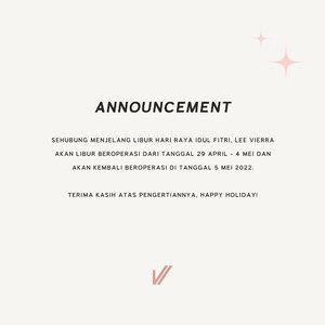Haii Activers!
Libur lebaran udah mau dateng nihh and we are so sorry to announce that the last shipment will be on April 28. Gudang kami akan tutup di tanggal 29 April - 4 Mei. Thank you for your understanding and happy holiday!☺️